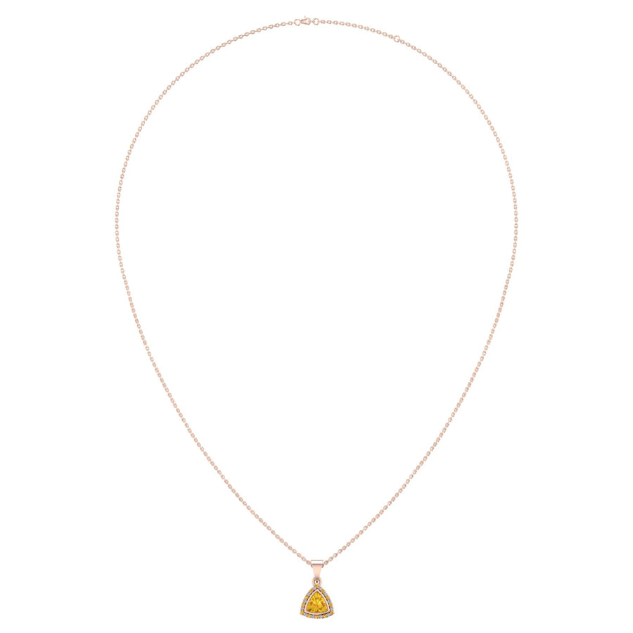 Divine Halo Pendant - Yellow Sapphire Trillion