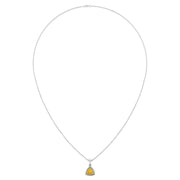 Divine Halo Pendant - Yellow Sapphire Trillion