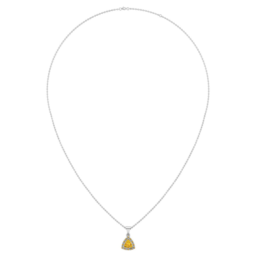 Divine Halo Pendant - Yellow Sapphire Trillion