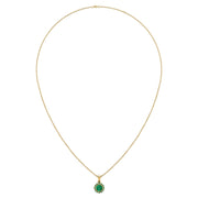 Divine Halo Pendant - Emerald Round