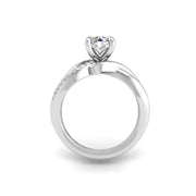 Love Knot Crossover Ring - Diamond Round