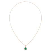 Divine Halo Pendant - Emerald Oval