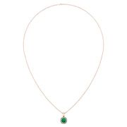 Divine Halo Pendant - Emerald Cushion