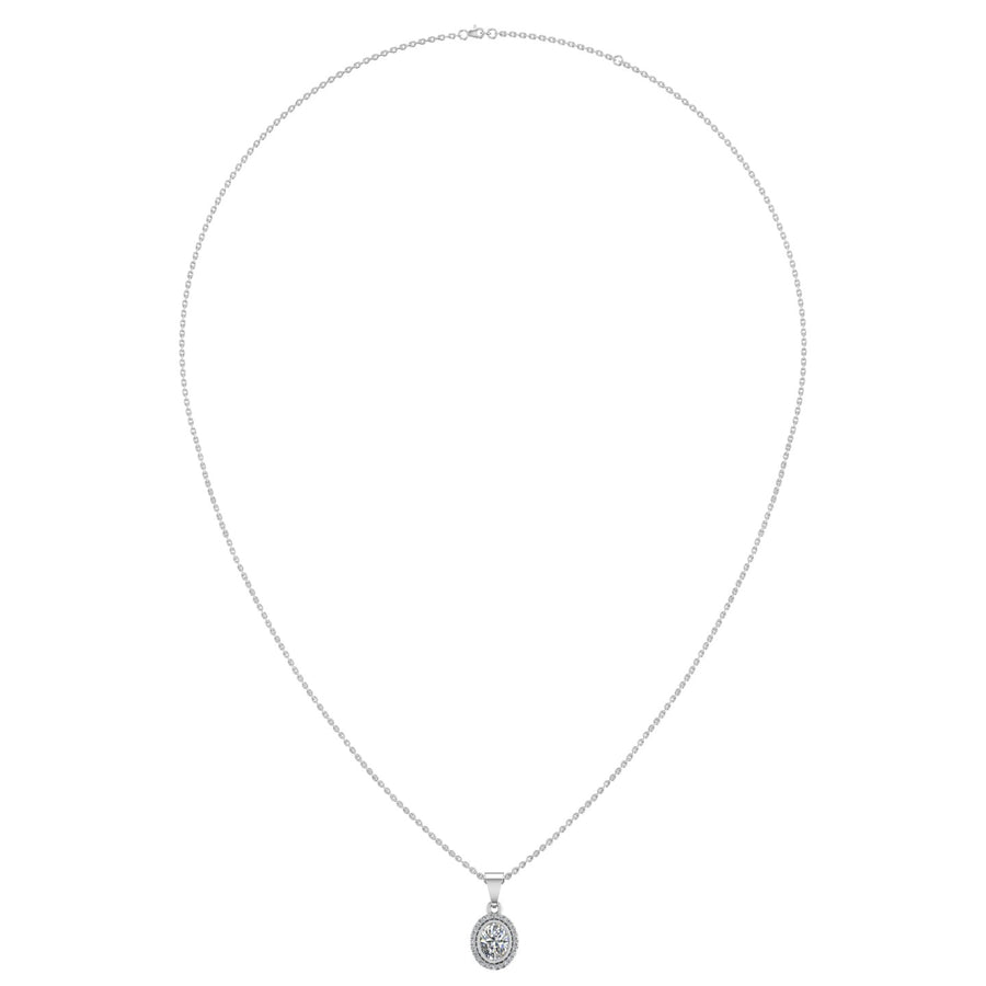 Divine Halo Pendant - Diamond Oval