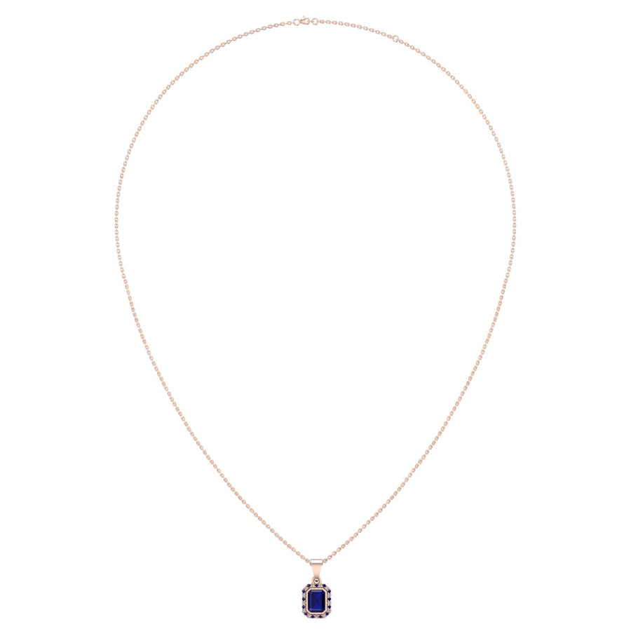 Divine Halo Pendant - Blue Sapphire Emerald