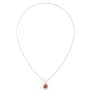 Divine Halo Pendant - Red Coral Cushion