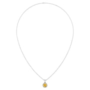 Divine Halo Pendant - Yellow Sapphire Round