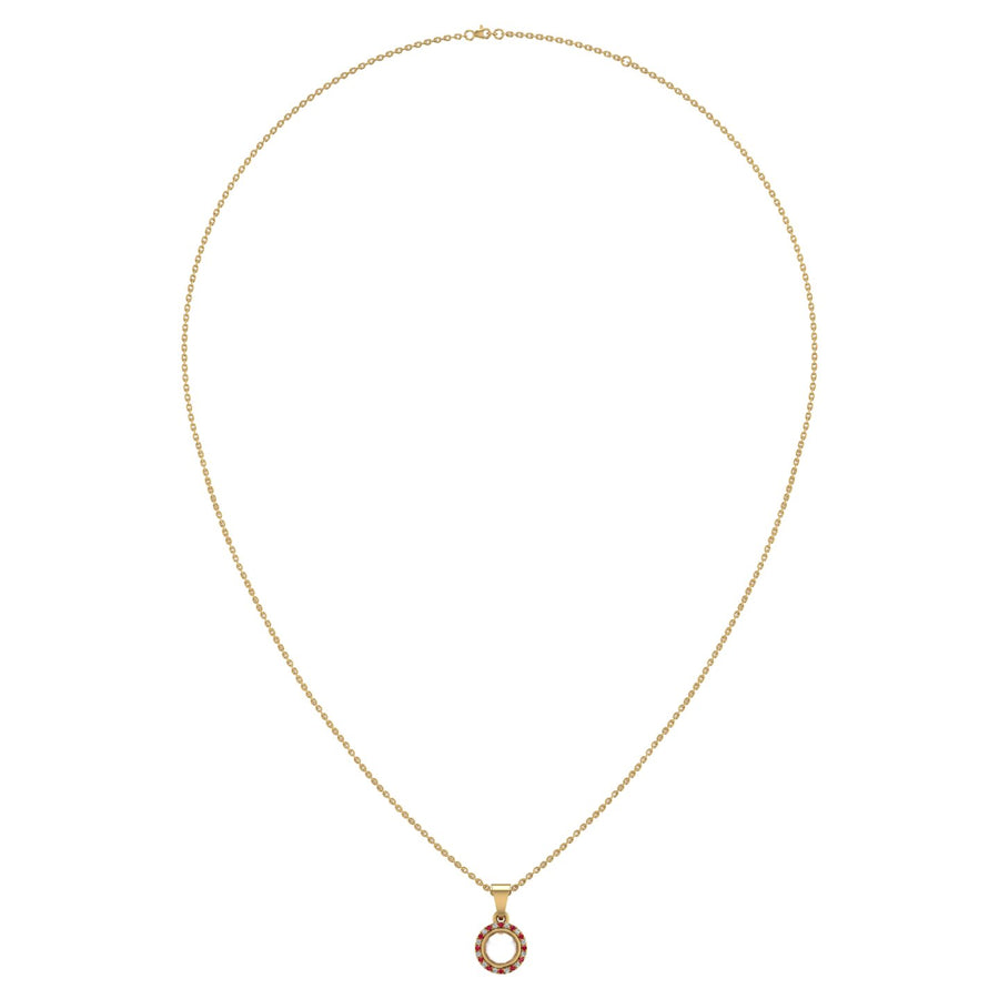 Divine Halo Pendant - Pearl-Ruby Round