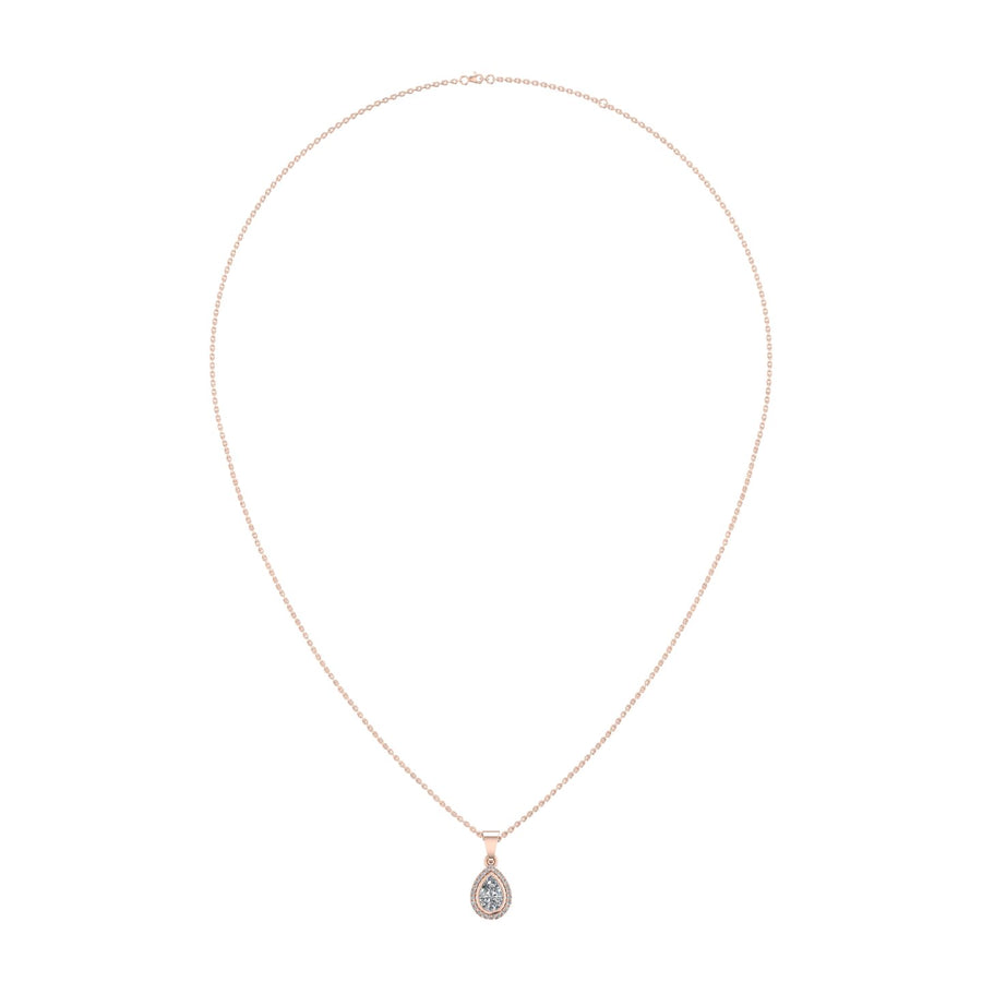 Divine Halo Pendant - Diamond Pear