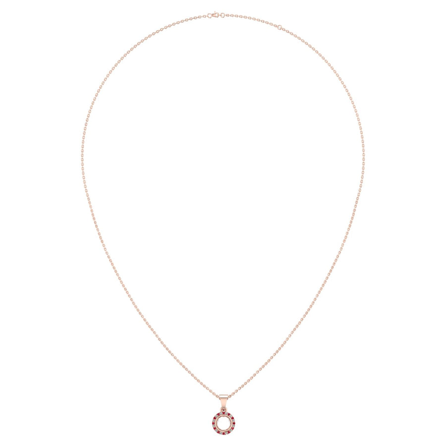 Divine Halo Pendant - Pearl-Ruby Round