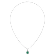 Divine Halo Pendant - Emerald Oval