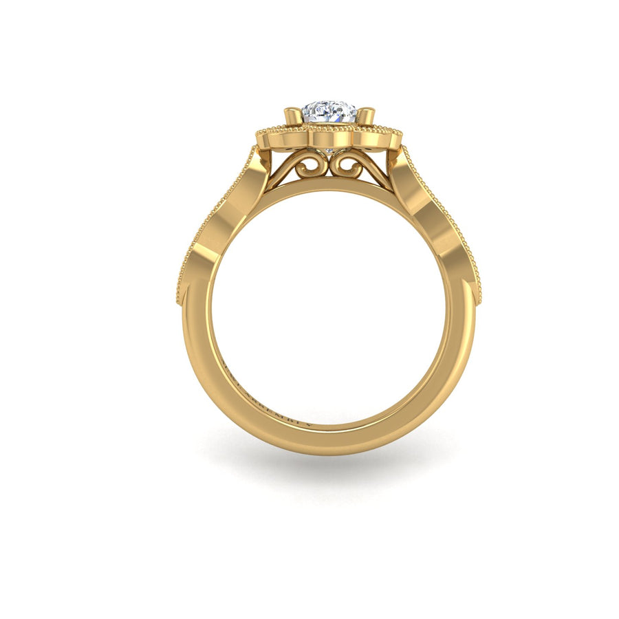 Key to my Heart Bridal Ring - Diamond Pear