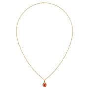 Divine Halo Pendant - Red Coral Round