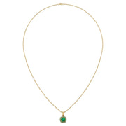 Divine Halo Pendant - Emerald Cushion