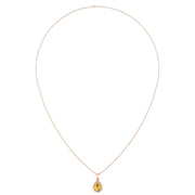 Divine Halo Pendant - Yellow Sapphire Pear