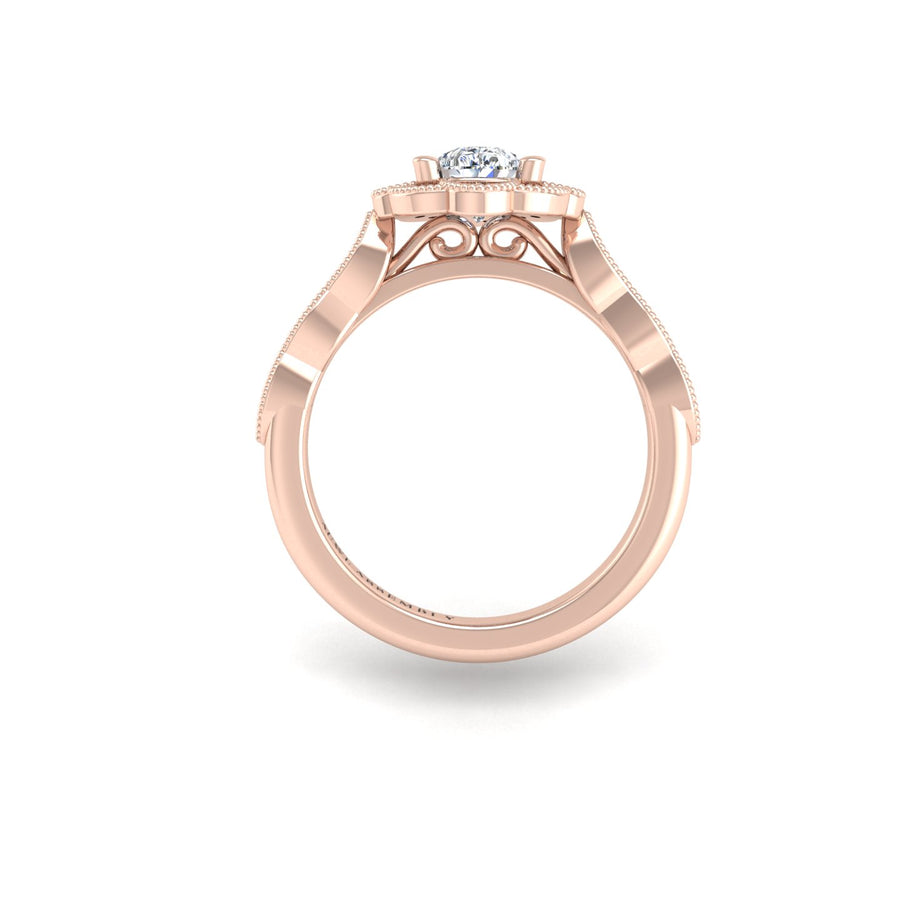 Key to my Heart Bridal Ring - Diamond Pear