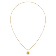 Divine Halo Pendant - Yellow Sapphire Round