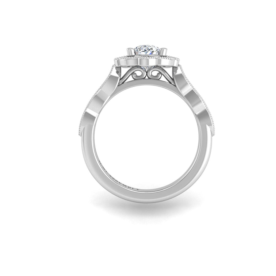 Key to my Heart Bridal Ring - Diamond Pear