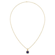 Divine Halo Pendant - Blue Sapphire Cushion