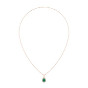 Divine Halo Pendant - Emerald Pear