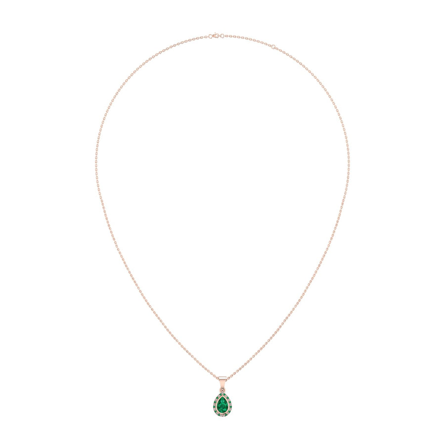 Divine Halo Pendant - Emerald Pear