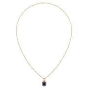 Divine Halo Pendant - Blue Sapphire Emerald