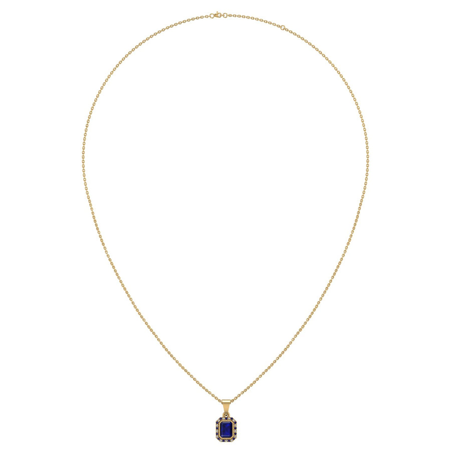 Divine Halo Pendant - Blue Sapphire Emerald