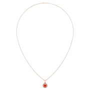 Divine Halo Pendant - Red Coral Round