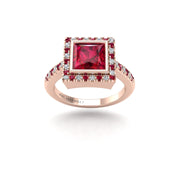 Starry Halo Ring - Ruby Princess