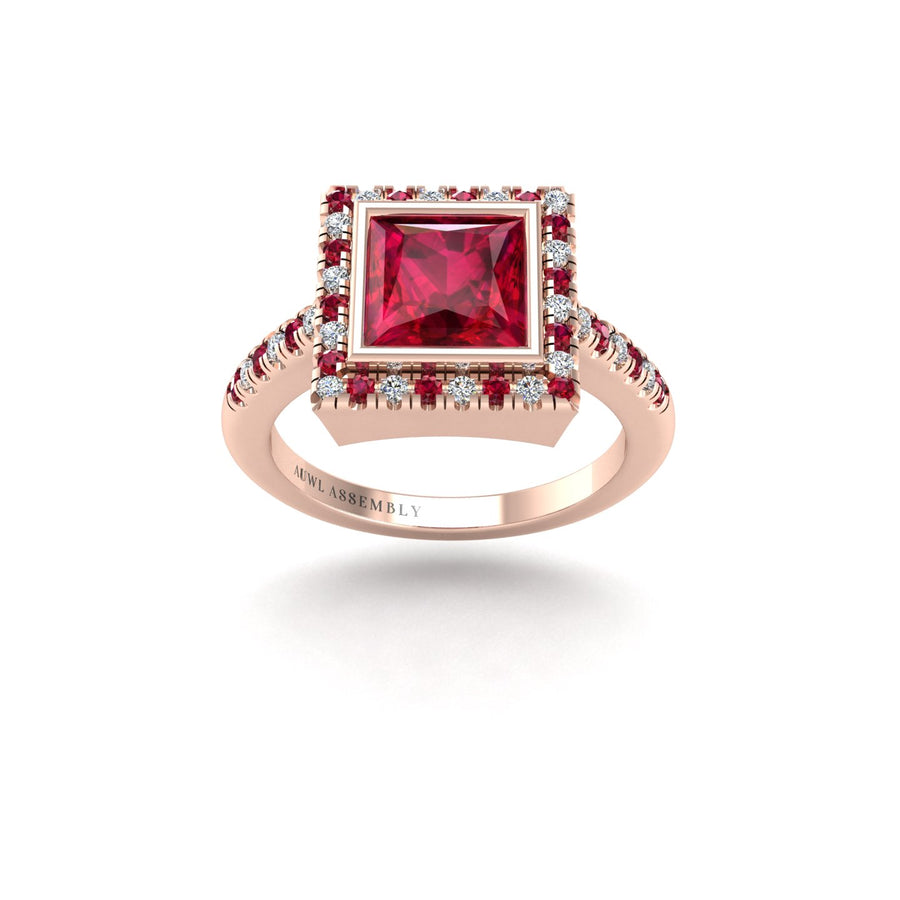 Starry Halo Ring - Ruby Princess