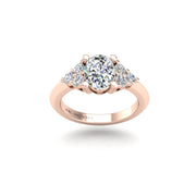 Galaxy Trefoil Ring - Diamond Oval