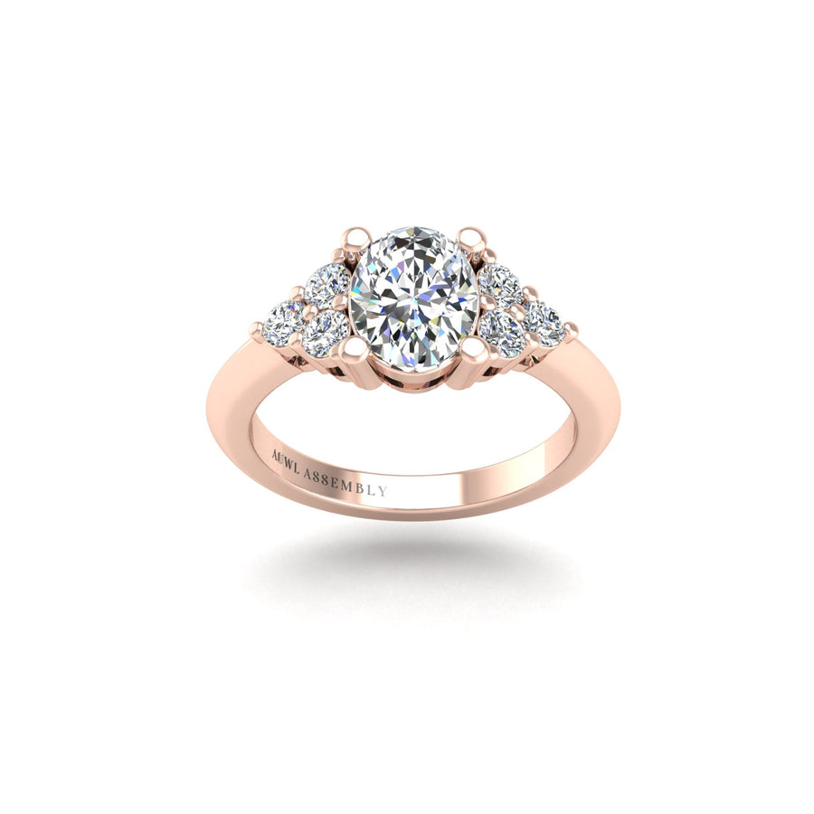 Galaxy Trefoil Ring - Diamond Oval