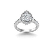 Key to my Heart Bridal Ring - Diamond Pear