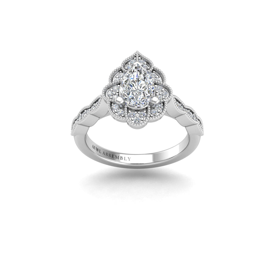 Key to my Heart Bridal Ring - Diamond Pear