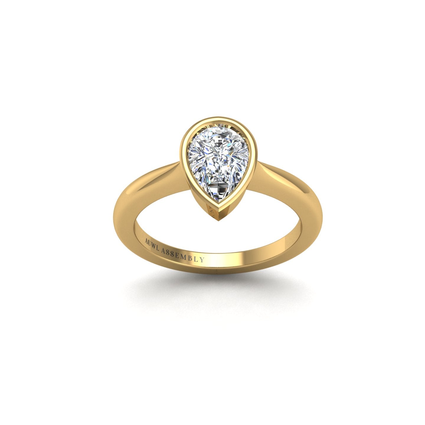 Drop of Love Bezel Pear Ring - Diamond Pear