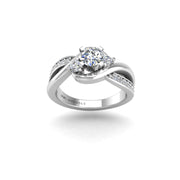 Triskele Three-Stone Bridal Ring - Diamond Round