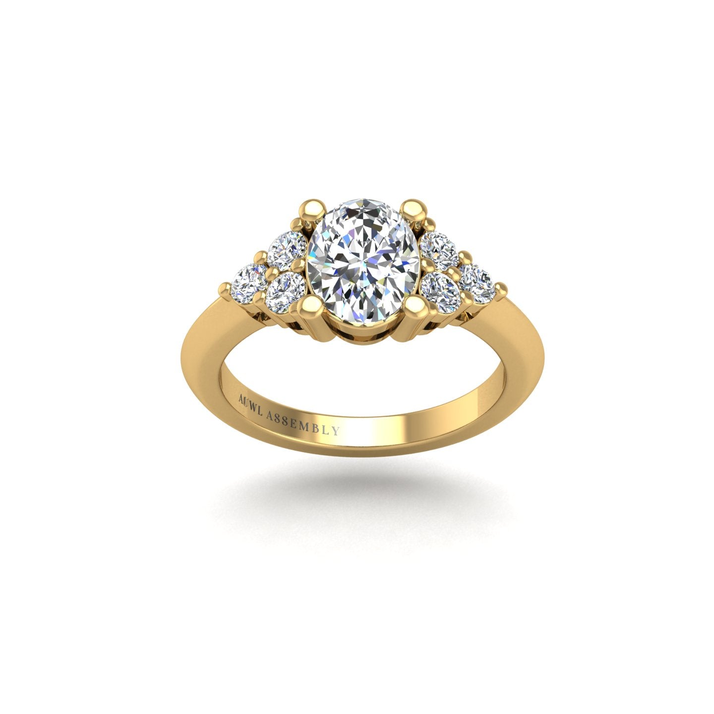 Galaxy Trefoil Ring - Diamond Oval