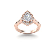 Key to my Heart Bridal Ring - Diamond Pear