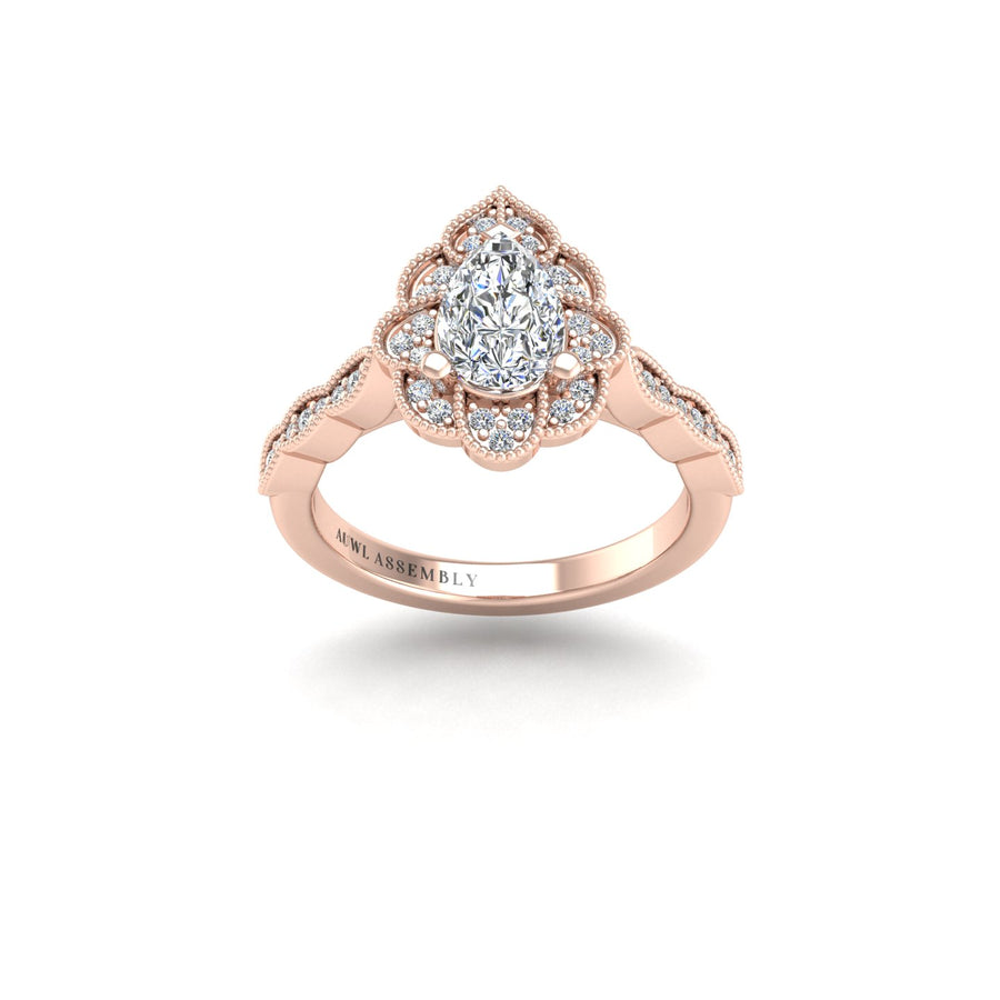 Key to my Heart Bridal Ring - Diamond Pear