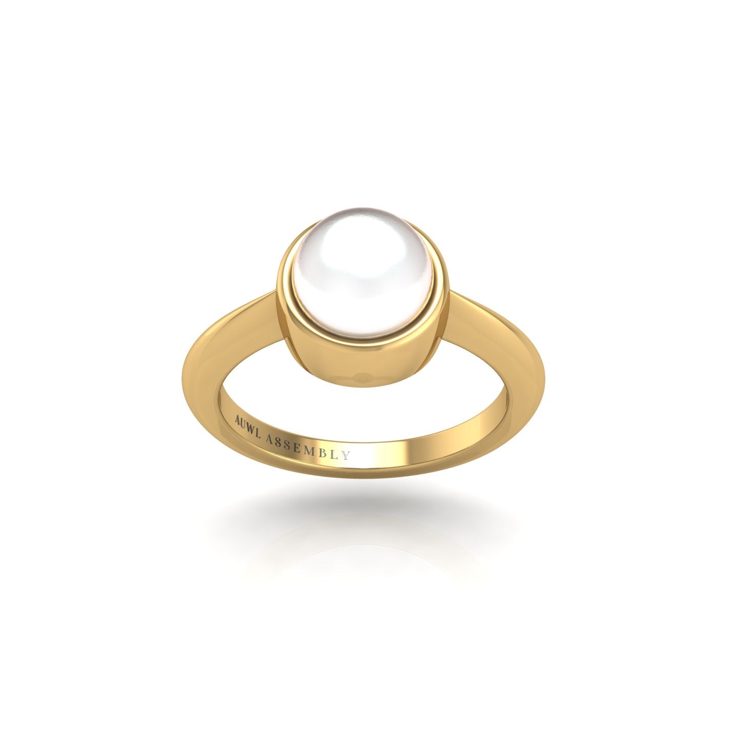 Celestial Solitaire Ring - Pearl Round