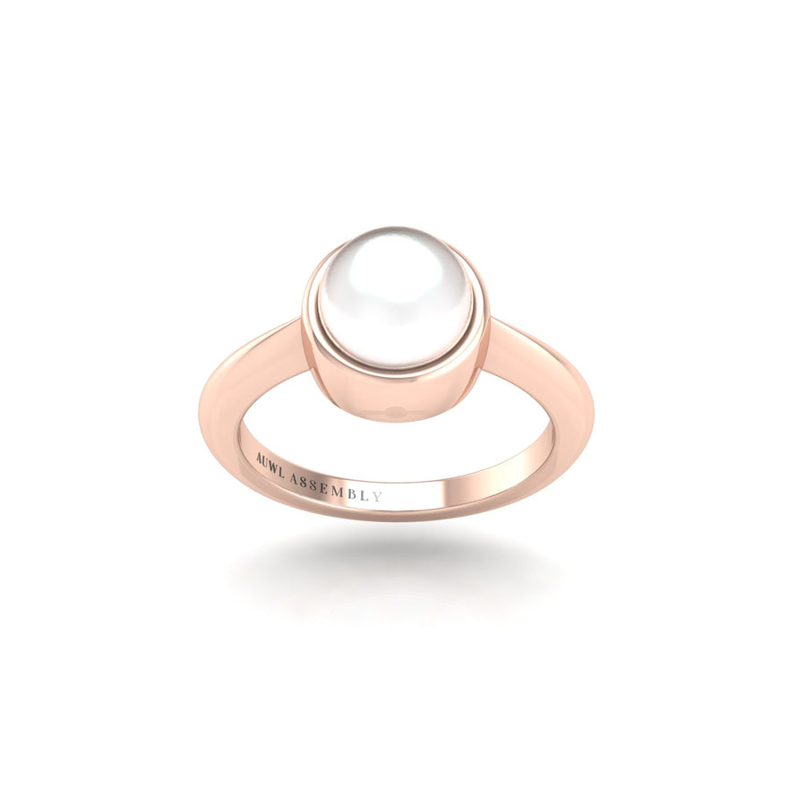 Celestial Solitaire Ring - Pearl Round