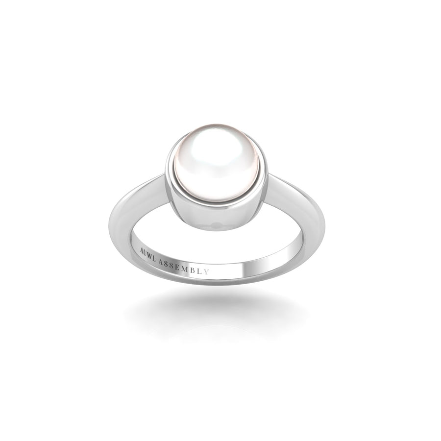 Celestial Solitaire Ring - Pearl Round