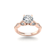 Flos Amoris Floral Ring - Diamond Round