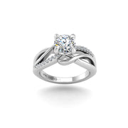 Love Knot Crossover Ring - Diamond Round