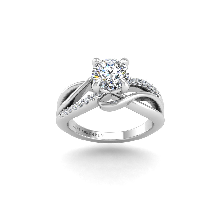 Love Knot Crossover Ring - Diamond Round