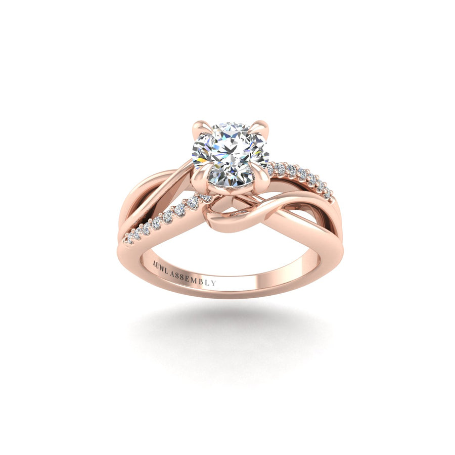 Love Knot Crossover Ring - Diamond Round