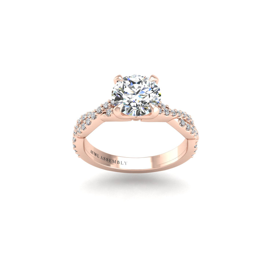 Love Helix Twisted Ring - Diamond Round