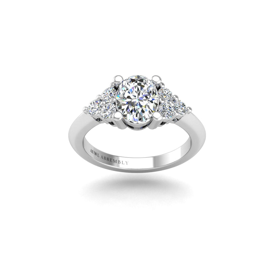 Galaxy Trefoil Ring - Diamond Oval