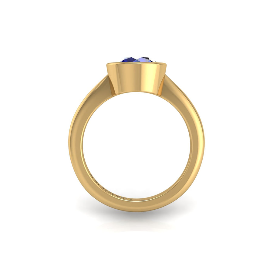 Celestial Solitaire Ring - Blue Sapphire Round