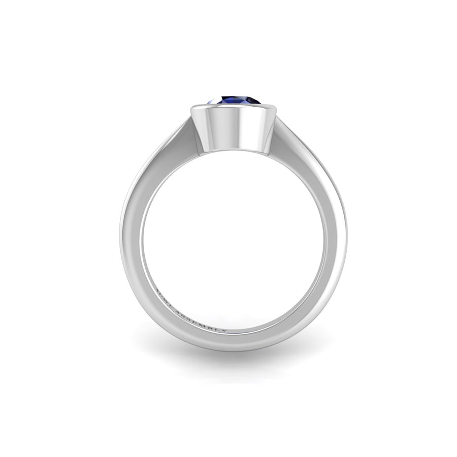 Celestial Solitaire Ring - Blue Sapphire Pear